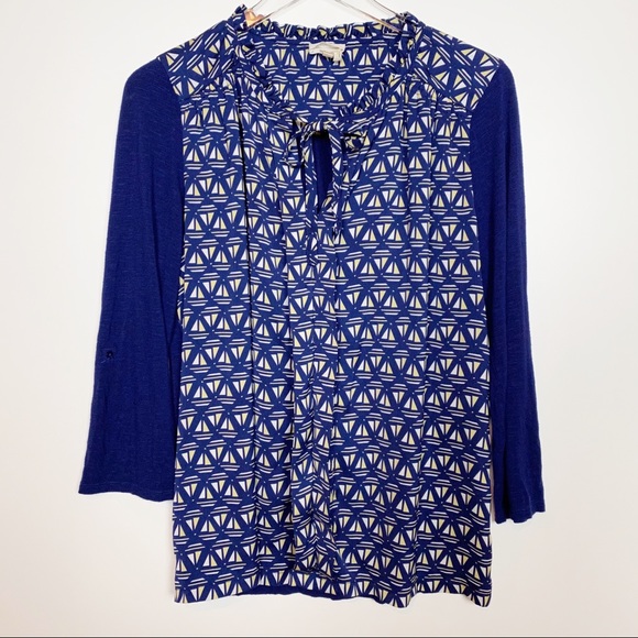 Anthropologie Tops - Anthro Meadow Rue Geometric Sailboat Tie Front Top